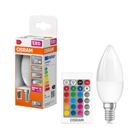 OSRAM LED Lampe LED Retrofit RGBW lamps with remote control 4.2W 827 Frosted E14 B-Form, 250 lm, 2700 K, Warmweiß-LEDVANCE Shop
