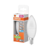 OSRAM LED PCR LAMP WITH CLASSIC B in B-Form, LED-Lampe, Matt, 7,5 W, (ex 60 W), 806 lm, Kaltweiß, 6500 K, 15000 h, CRI 80