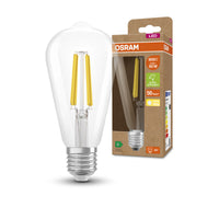 OSRAM LED LAMPS ENERGY CLASS A  ENERGY EFFICIENCY FILAMENT CLASSIC EDISON , LED-Lampe, Bleifreies Glas, Klar, 4 W, (ex 60 W), 840 lm, Warmweiß, Energieeffizienzklasse: A