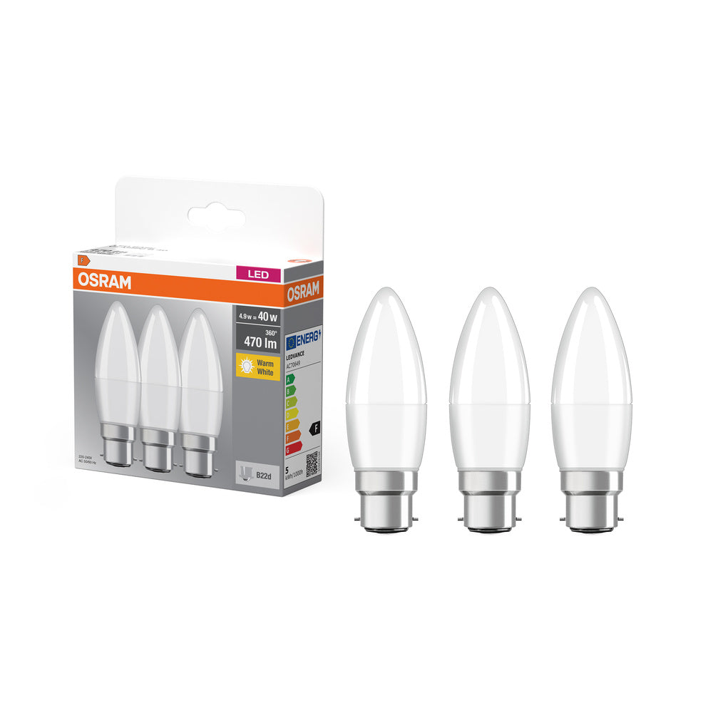 OSRAM LED BASE Classic B 4.9W 827 matt B22d