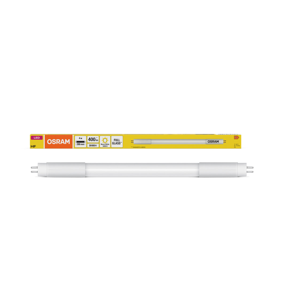 OSRAM LED TUBE T5 HF SHORT in Röhre, zweiseitig gesockelt-Form, Leuchtmittel, Bleifreies Glas, Matt, 4 W, (ex 8 W), 380 lm, Warmweiß, 3000 K, 30000 h, CRI 80