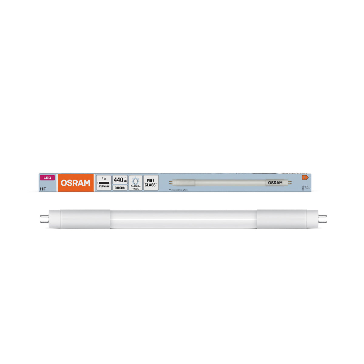 OSRAM LED TUBE T5 HF SHORT in Röhre, zweiseitig gesockelt-Form, Leuchtmittel, Bleifreies Glas, Matt, 4 W, (ex 8 W), 400 lm, Kaltweiß, 4000 K, 30000 h, CRI 80