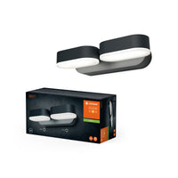 LEDVANCE ENDURA Style 2er-Set Mini-Spots in Dunkelgrau, LED-Outdoor-Wandleuchte mit 340° drehbarem Kopf, IP44-Schutz, ideal für Eingangsbeleuchtung