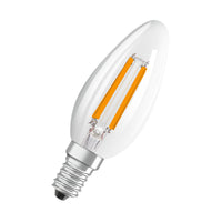 OSRAM LED CLASSIC B ENERGY EFFICIENCY C DIM in B-Form, LED-Lampe, Bleifreies Glas, Klar, 2,9 W, (ex 40 W), 470 lm, Warmweiß, 2700 K, Dimmbar, 50000 h, CRI 80