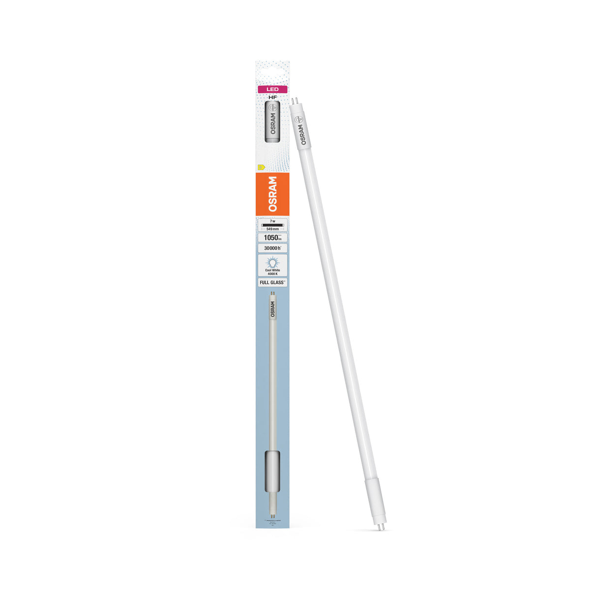 OSRAM LED TUBE T5 HF in Röhre, zweiseitig gesockelt-Form, Leuchtmittel, Bleifreies Glas, Matt, 7 W, (ex 14 W), 1000 lm, Kaltweiß, 4000 K, 30000 h, CRI 80