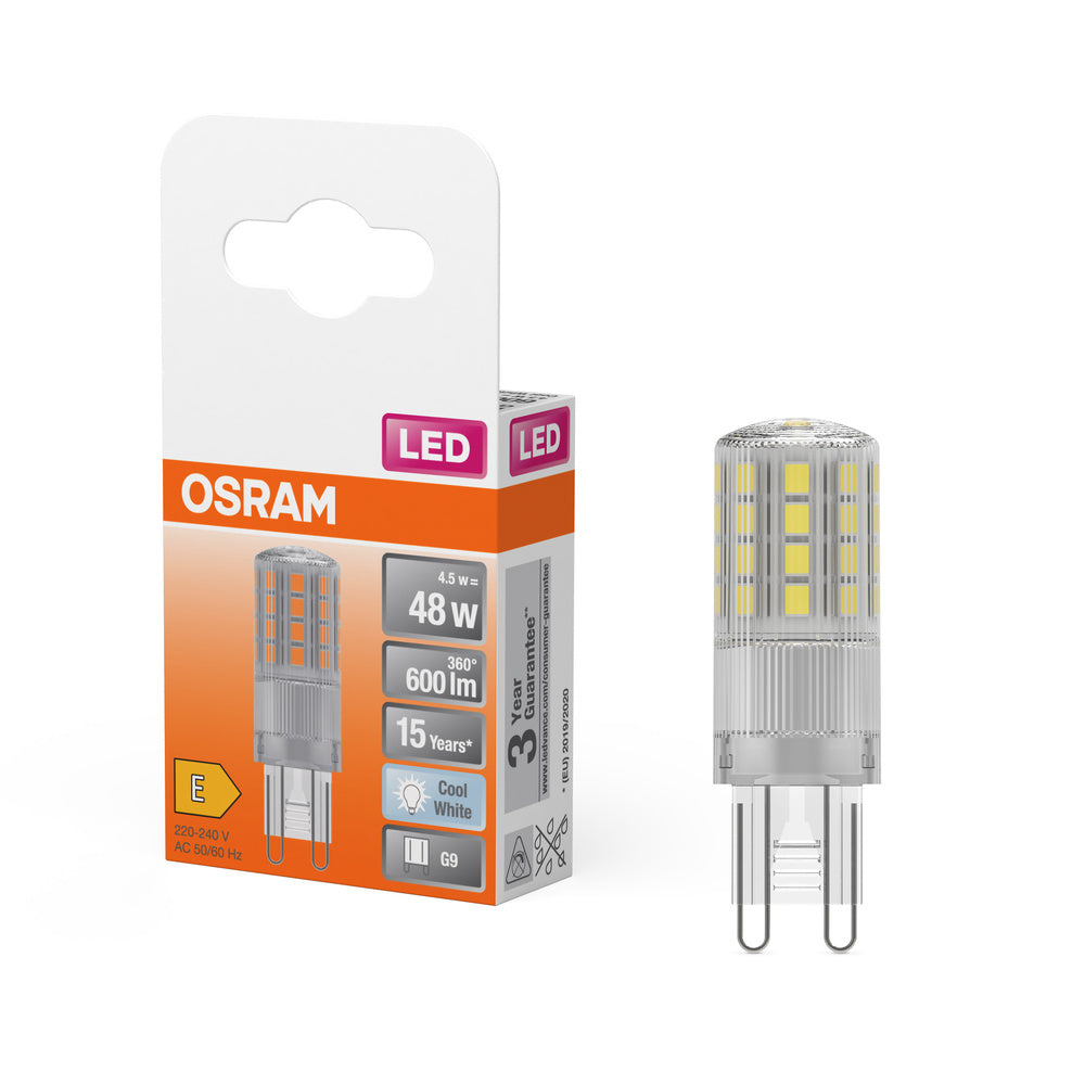 OSRAM LED Stiftsockellampe PIN G9 4.5W 840 Clear G9, 600 lm, 4000 K, Kaltweiß-LEDVANCE Shop