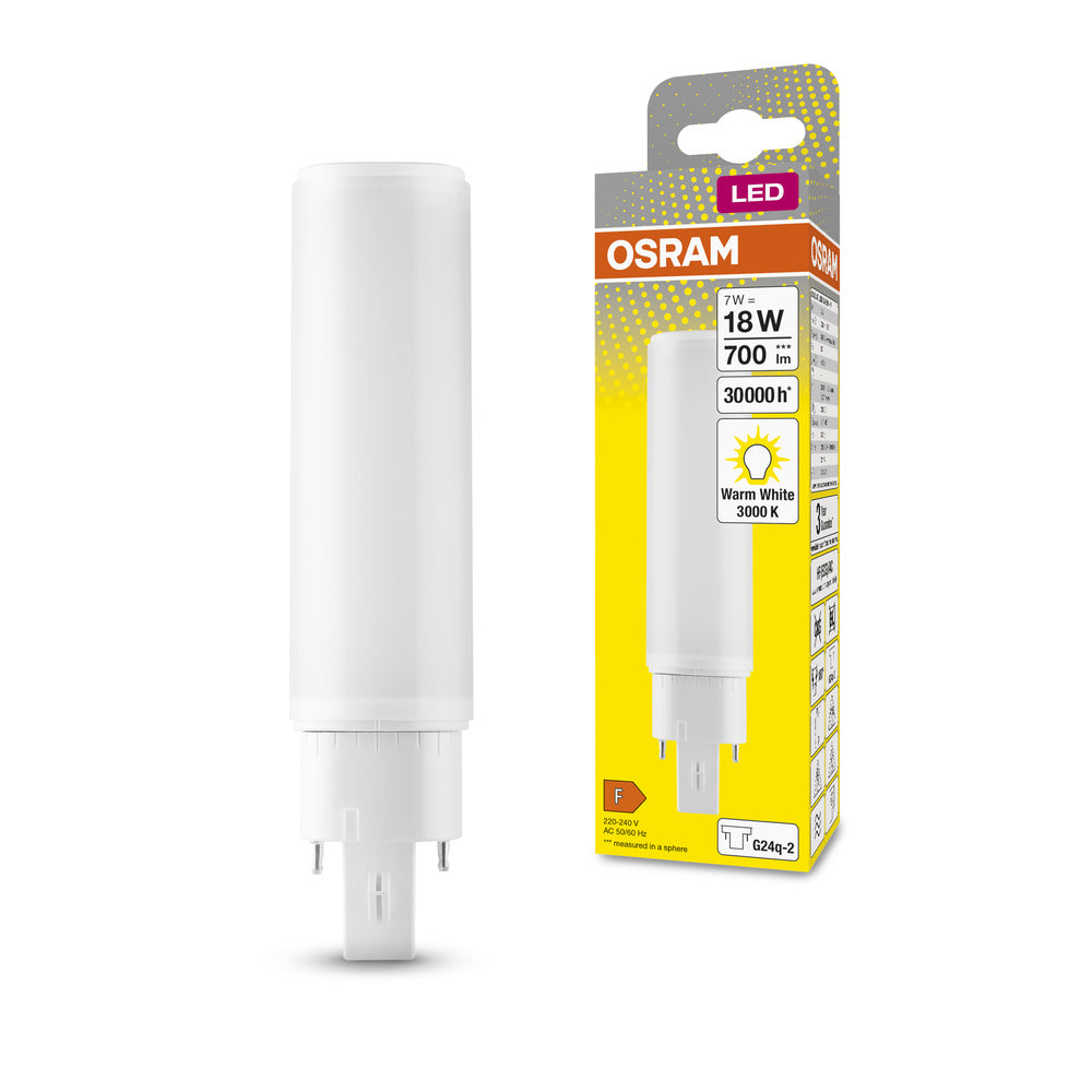 OSRAM DULUX LED D/E HF & AC MAINS LED Lampe 7W 830 G24Q-2, 700 lm, 3000 K, Warmweiß-LEDVANCE Shop