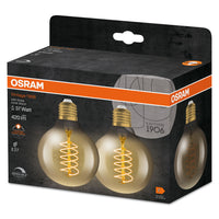 OSRAM VINTAGE 1906® LED Lampe LED CLASSIC SLIM FILAMENT Globe DIMMABLE 4.8W 822 Gold E27, 420 lm, 2200 K, Comfort warm white, 2er Pack-LEDVANCE Shop