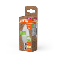 OSRAM LED PCR LAMPS WITH CLASSIC B , LED-Lampe, Matt, 4,9 W, (ex 40 W), 470 lm, Warmweiß, 2700 K, 15000 h, CRI ≥80