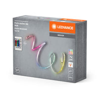 LEDVANCE FLEX AUDIO 3M LED-Streifen VR RC, weiß, 10W, 120lm, warmweißes Licht, integrierter Sound-Receiver, RGB-Farbsensor, Fernbedienung, lange Lebensdauer, einfache Montage, Schutzklasse IP20