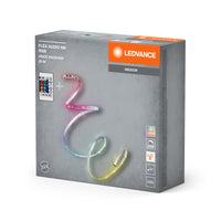 LEDVANCE FLEX AUDIO 5M LED-Streifen VR RC, weiß, 21W, 320lm, warmweißes Licht, integrierter Sound-Receiver, RGB-Farbsensor, Fernbedienung, lange Lebensdauer, einfache Montage, Schutzklasse IP20