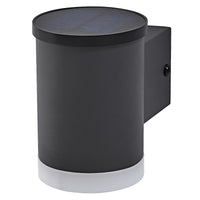 OSRAM ENDURA STYLE SOLAR OXFORD Außenleuchte, 0,5W, 50lm, Wandleuchte, dunkelgrau, indirekte Beleuchtung, wiederaufladbarer Akku, IP44 Schutzklasse, 3. 000K Farbtemperatur, warmweiße Lichtfarbe