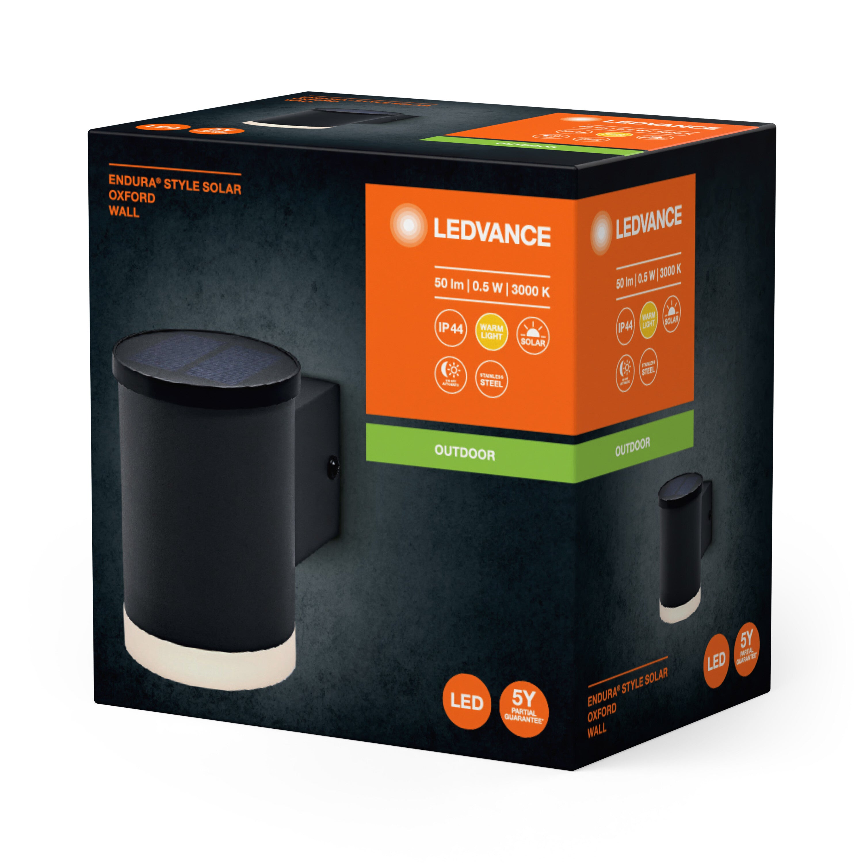 LEDVANCE ENDURA STYLE SOLAR OXFORD Außenwandleuchte, 0,5W, 50lm-Außenwandleuchten-LEDVANCE Shop