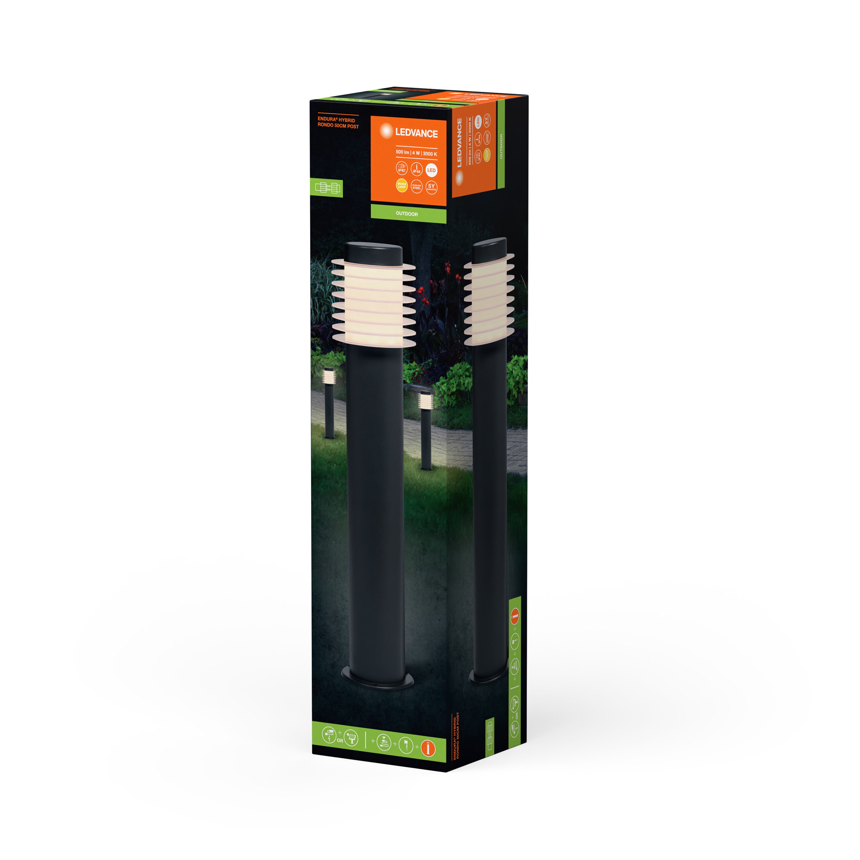 LEDVANCE ENDURA HYBRID SOLAR RONDO Pollerleuchte, 4W, 250lm-Wege- & Pollerleuchten-LEDVANCE Shop