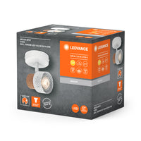 LEDVANCE DECOR SPOT CORK, 1 x 3,4W, 230lm, weiß, Spotleuchte, verstellbare Köpfe, vielseitig anwendbar, Innenraumspot, austauschbare LED-Lampen, dimmbar, warmweiße Lichtfarbe, GU10