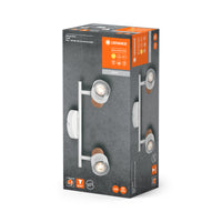 LEDVANCE DECOR SPOT CORK, 2 x 3,4W, 460lm, weiß, Spotleuchte, verstellbare Köpfe, vielseitig anwendbar, Innenraumspot, austauschbare LED-Lampen, dimmbar, warmweiße Lichtfarbe, GU10