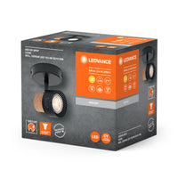 LEDVANCE DECOR SPOT CORK, 1 x 3,4W, 230lm, schwarz, Spotleuchte, verstellbare Köpfe, vielseitig anwendbar, Innenraumspot, austauschbare LED-Lampen, warmweiße Lichtfarbe, GU10