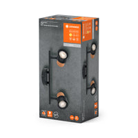 LEDVANCE DECOR SPOT CORK, 2 x 3,4W, 460lm, schwarz, Spotleuchte, verstellbare Köpfe, vielseitig anwendbar, Innenraumspot, austauschbare LED-Lampen, warmweiße Lichtfarbe, GU10