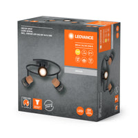 LEDVANCE DECOR SPOT CORK Spiral, 3 x 3,4W, 690lm, schwarz, Spotleuchte, verstellbare Köpfe, vielseitig anwendbar, Innenraumspot, austauschbare LED-Lampen, dimmbar, warmweiße Lichtfarbe, GU10