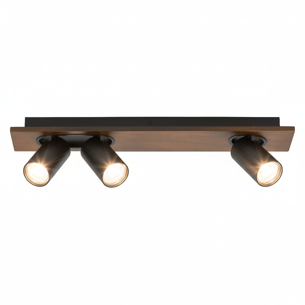 OSRAM DECOR SPOT MERCURY Deckenleuchte, 3 x 3,4W, Holzoptik schwarz