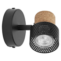 LEDVANCE DECOR SPOT CORK, 1 x 3,4W, 230lm, schwarz, Spotleuchte, verstellbare Köpfe, vielseitig anwendbar, Innenraumspot, austauschbare LED-Lampen, warmweiße Lichtfarbe, GU10