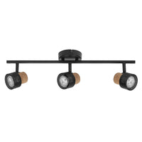 LEDVANCE DECOR SPOT CORK, 3 x 3,4W, 690lm, schwarz, Spotleuchte, verstellbare Köpfe, vielseitig anwendbar, Innenraumspot, austauschbare LED-Lampen, dimmbar, warmweiße Lichtfarbe, GU10