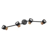 LEDVANCE DECOR SPOT CORK, 4 x 3,4W, 920lm, schwarz, Spotleuchte, verstellbare Köpfe, vielseitig anwendbar, Innenraumspot, austauschbare LED-Lampen, dimmbar, warmweiße Lichtfarbe, GU10