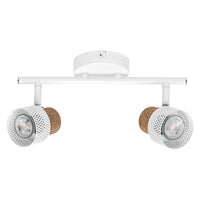 LEDVANCE DECOR SPOT CORK, 2 x 3,4W, 460lm, weiß, Spotleuchte, verstellbare Köpfe, vielseitig anwendbar, Innenraumspot, austauschbare LED-Lampen, dimmbar, warmweiße Lichtfarbe, GU10