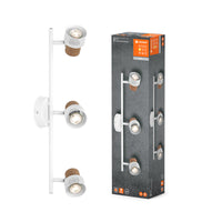 LEDVANCE DECOR SPOT CORK, 3 x 3,4W, 690lm, weiß, Spotleuchte, verstellbare Köpfe, vielseitig anwendbar, Innenraumspot, austauschbare LED-Lampen, dimmbar, warmweiße Lichtfarbe, GU10