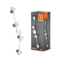 LEDVANCE DECOR SPOT CORK, 4 x 3,4W, 920lm, weiß, Spotleuchte, verstellbare Köpfe, vielseitig anwendbar, Innenraumspot, austauschbare LED-Lampen, dimmbar, warmweiße Lichtfarbe, GU10