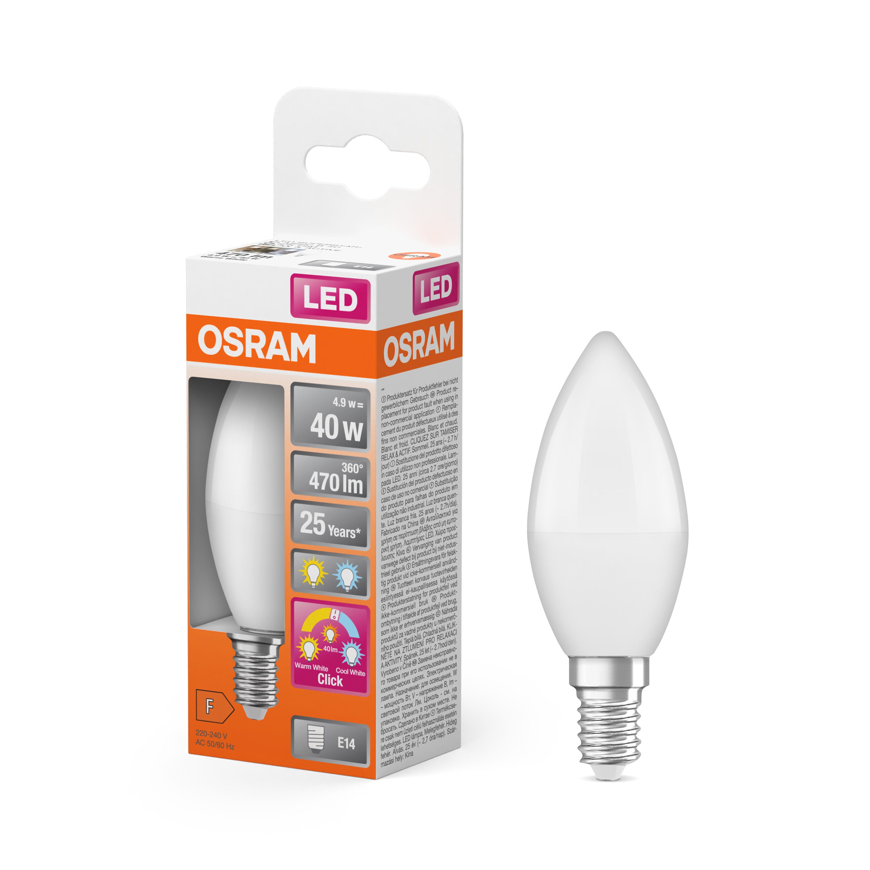 OSRAM LED Superstar Classic Lampe Frosted, 3-Modi, 4.9W , Warmweiß, Kaltweiß-LEDVANCE Shop