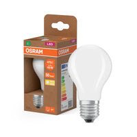 OSRAM LED LAMPS ENERGY CLASS A ENERGY EFFICIENCY FILAMENT CLASSIC A in A-Form, LED-Lampe, Bleifreies Glas, Matt, 2,2 W, 470 lm, Warmweiß, Energieeffizienzklasse: A