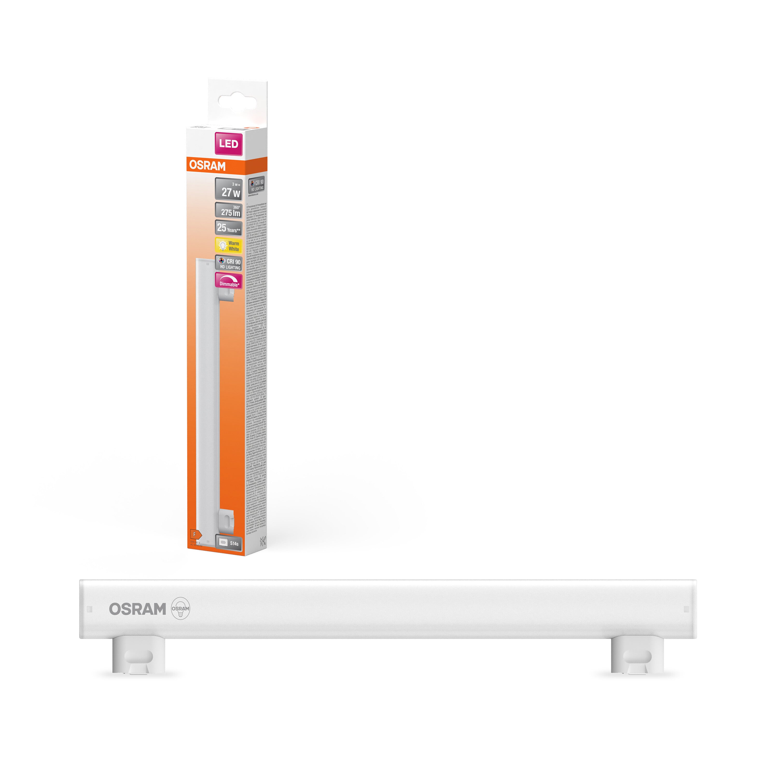OSRAM LEDinestra LED-Lampe 30cm, 3W, 275lm, Frosted, S14s , Warmweiß-LEDVANCE Shop