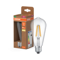 OSRAM LED LAMPS ENERGY CLASS A  ENERGY EFFICIENCY FILAMENT CLASSIC EDISON in Edison-Form-Form, LED-Lampe, Bleifreies Glas, 806 lm, Warmweiß, Energieeffizienzklasse: A