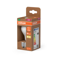 OSRAM LED LAMPS ENERGY CLASS A ENERGY EFFICIENCY FILAMENT CLASSIC A in A-Form, LED-Lampe, Bleifreies Glas, Matt, 7,2 W, 1521 lm, Warmweiß, Energieeffizienzklasse: A