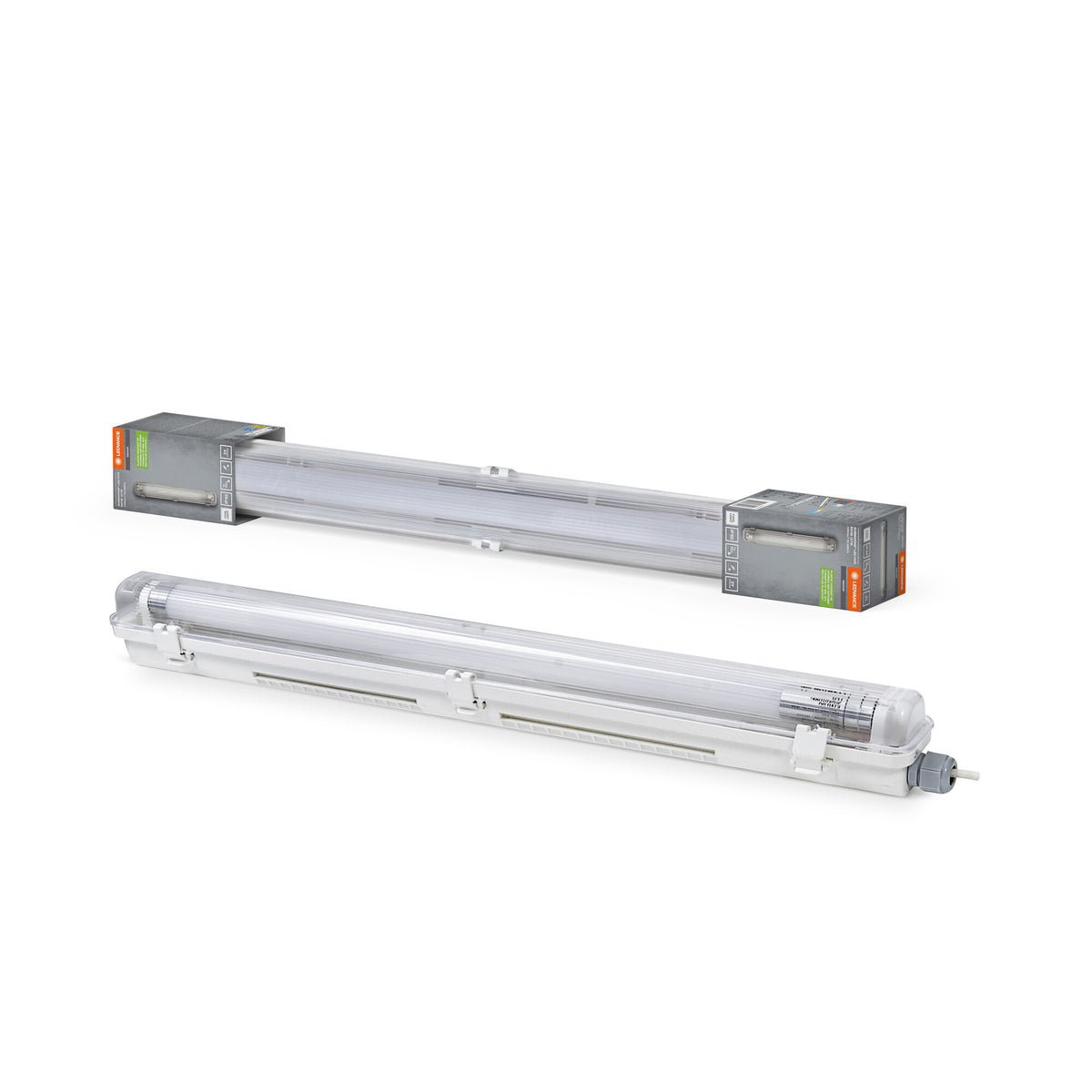 LEDVANCE SUBMARINE® NATURE LOOP Feuchtraum-Leuchte mit LED-Röhre, weiß, 7W, 800lm, kaltweiß, staubdicht, strahlwassergeschützt, 40. 000 Stunden, energiesparend, Tageslichtsensor, Bewegungsmelder