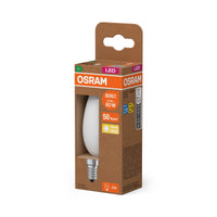 OSRAM LED CLASSIC B ENERGY EFFICIENCY A in B-Form, LED-Lampe, Bleifreies Glas, Matt, 3,8 W, (ex 60 W), 806 lm, Warmweiß, 2700 K, Energieeffizienzklasse: A, CRI 80
