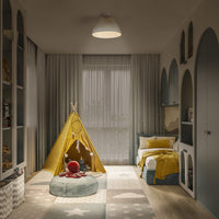 LEDVANCE Deckenleuchte Decor Camel Bell weiß aus Metall und Pappmaschee, E27, 375 mm Durchmesser, Leuchtenschirm aus recyceltem Material, langlebig durch austauschbare Lichtquelle, einfache Montage