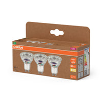 OSRAM LED LAMPS ENERGY EFFICIENCY REFLECTOR , LED-Spot, Bleifreies Glas, 2,5 W, (ex 50 W), 450 lm, Warmweiß, 2700 K, Energieeffizienzklasse: A, CRI 80, 3er