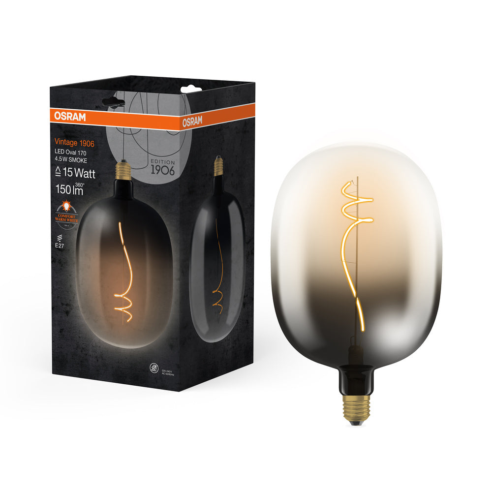 OSRAM Vintage 1906® LED BIG DECORATIVE Oval LED-Lampe Smoke, 4.5W, 150lm
