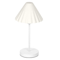 LEDVANCE Tischleuchte Decor Pulp weiß aus Metall und Pappmaschee, E14, dimmbar, 218 mm Durchmesser, Leuchtenschirm aus recyceltem Material, langlebig durch austauschbare Lichtquelle, einfache Montage