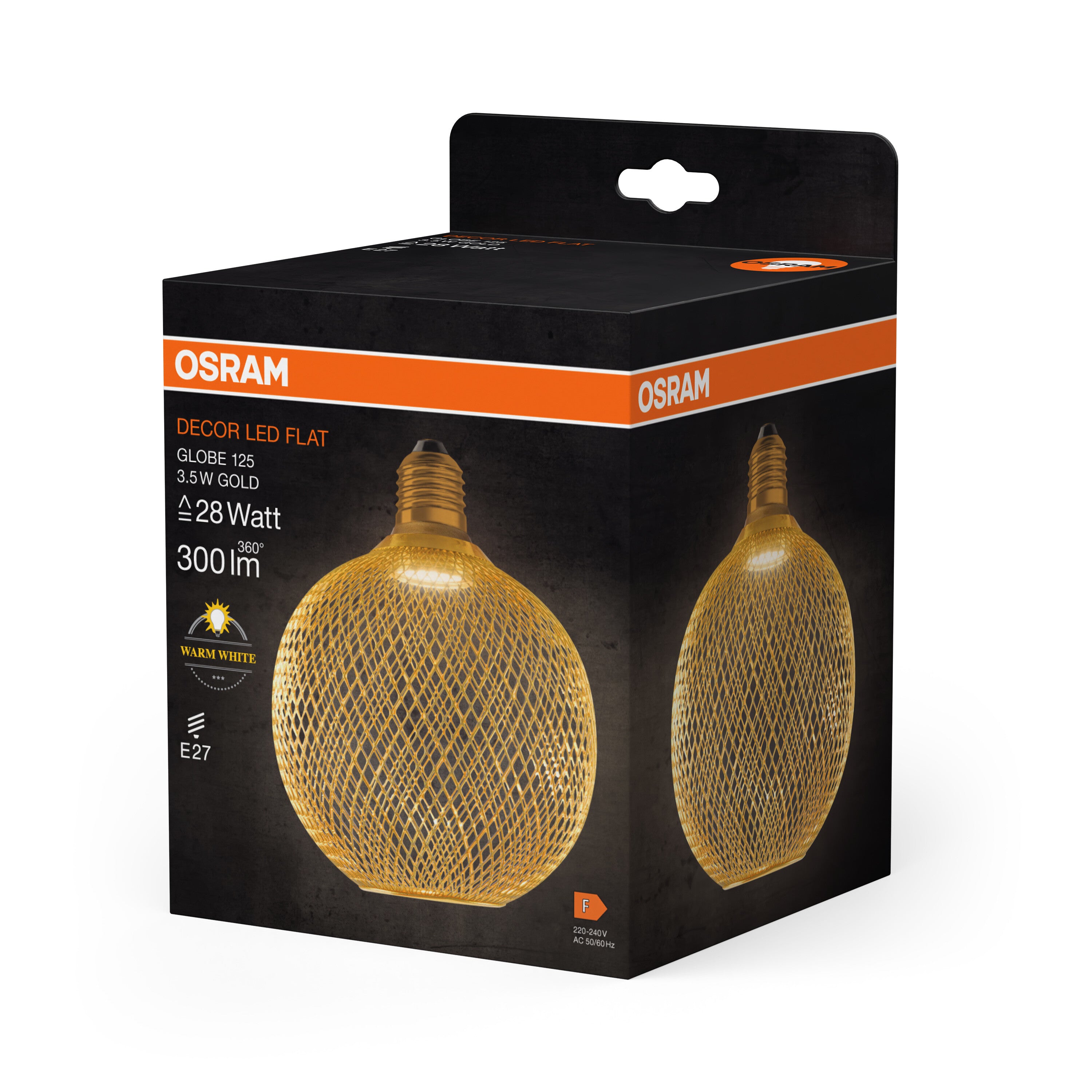 OSRAM DECOR LED Flatlampe Lampe Gold, 3.5W, 300lm, Frosted, 125mm , Warmweiß , E27-LEDVANCE Shop