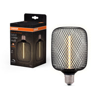 OSRAM DECOR LED Strohfilament Lampe Quadrat, Schwarz, 3.5W, 110lm , Comfort warm white , E27-LEDVANCE Shop