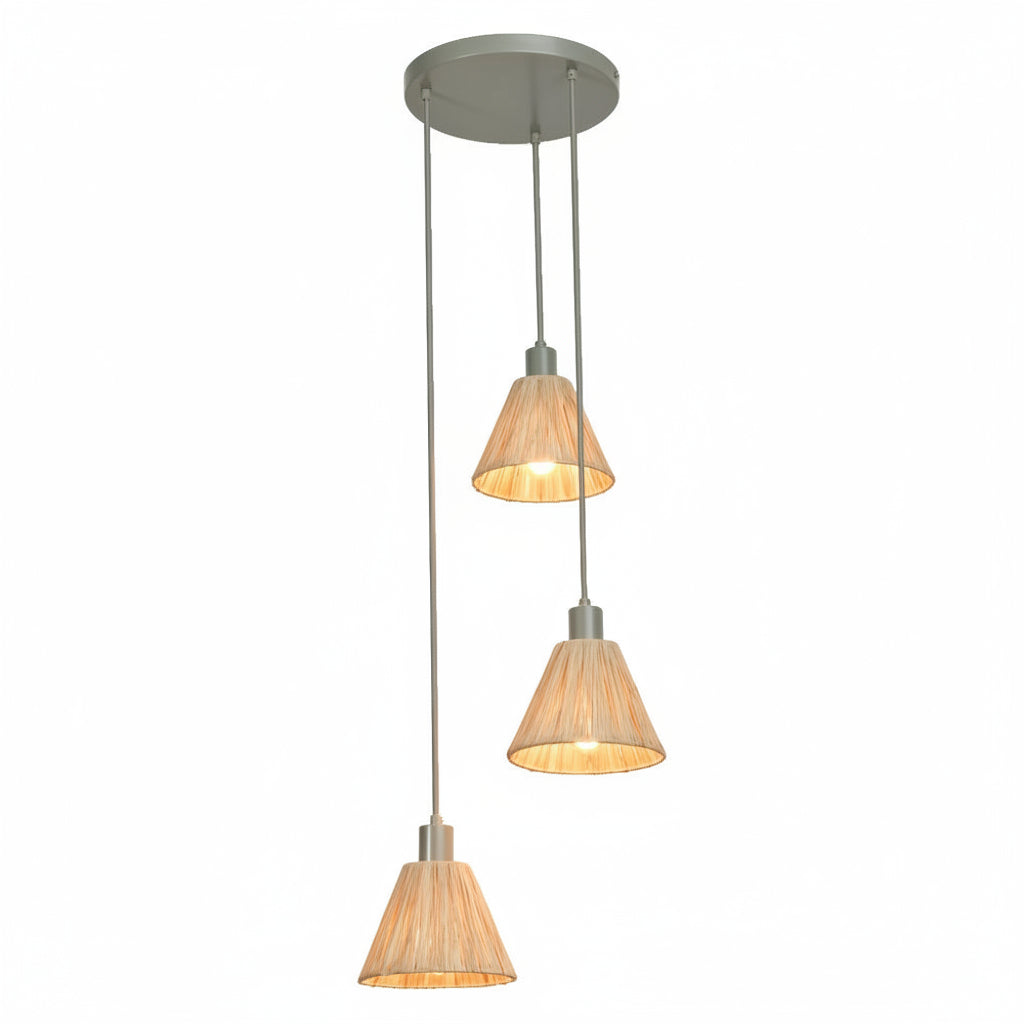 OSRAM DECOR Pendelleuchte Decor Raffia Plate grün, 3xE27