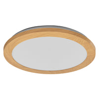 LEDVANCE ORBIS Disc Wand-/Deckenleuchte mit LED, Holzdekor, 22W, 1800lm, 3000/4000K, via Wandschalter mit Click CCT einstellbar, 30cm Durchmesser, IP44 Schutz für Badezimmer, Schrauben/Dübel inklusive