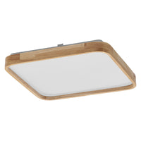 LEDVANCE ORBIS Alicia LED-Deckenleuchte mit Holzdekor, 24W, 1600lm, 3000K, 395x395mm, freundliches Warmweiß, durch Klicken dimmbar, IP20 Schutz, Montageschrauben und Dübel inklusive