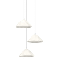 LEDVANCE Pendelleuchte 3-flammig Decor Lotus Leaf weiß aus Metall und Pappmaschee, E14, 1562mm Länge, Schirm aus recyceltem Material, langlebig durch austauschbare Lichtquelle, einfache Montage