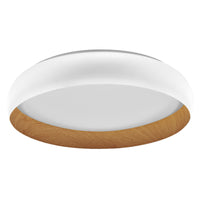 LEDVANCE ORBIS Livia LED-Deckenleuchte mit Metallring, weiß/Holzdekor, 36W, 2000lm, 3000K, 520mm, 830 freundliches Warmweiß, durch Klicken in 3-Stufen dimmbar, IP20, Schrauben/Dübel inklusive