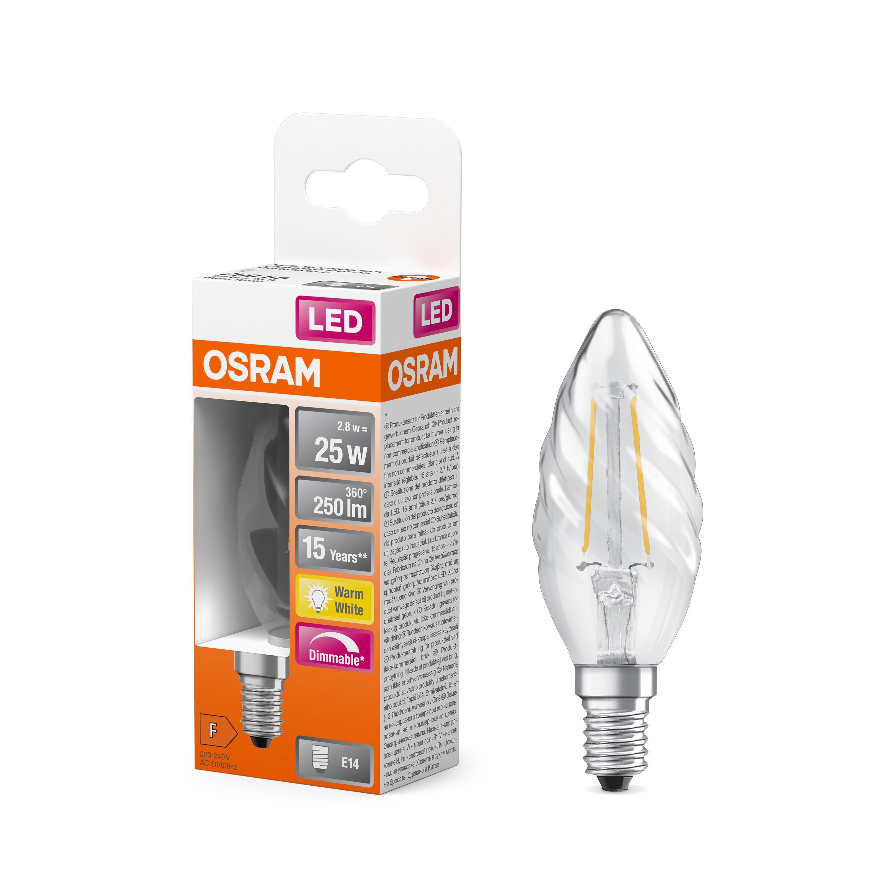 OSRAM LED Superstar Classic Lampe, Minikerze, 2.8W, 250lm , Warmweiß , E14-LEDVANCE Shop