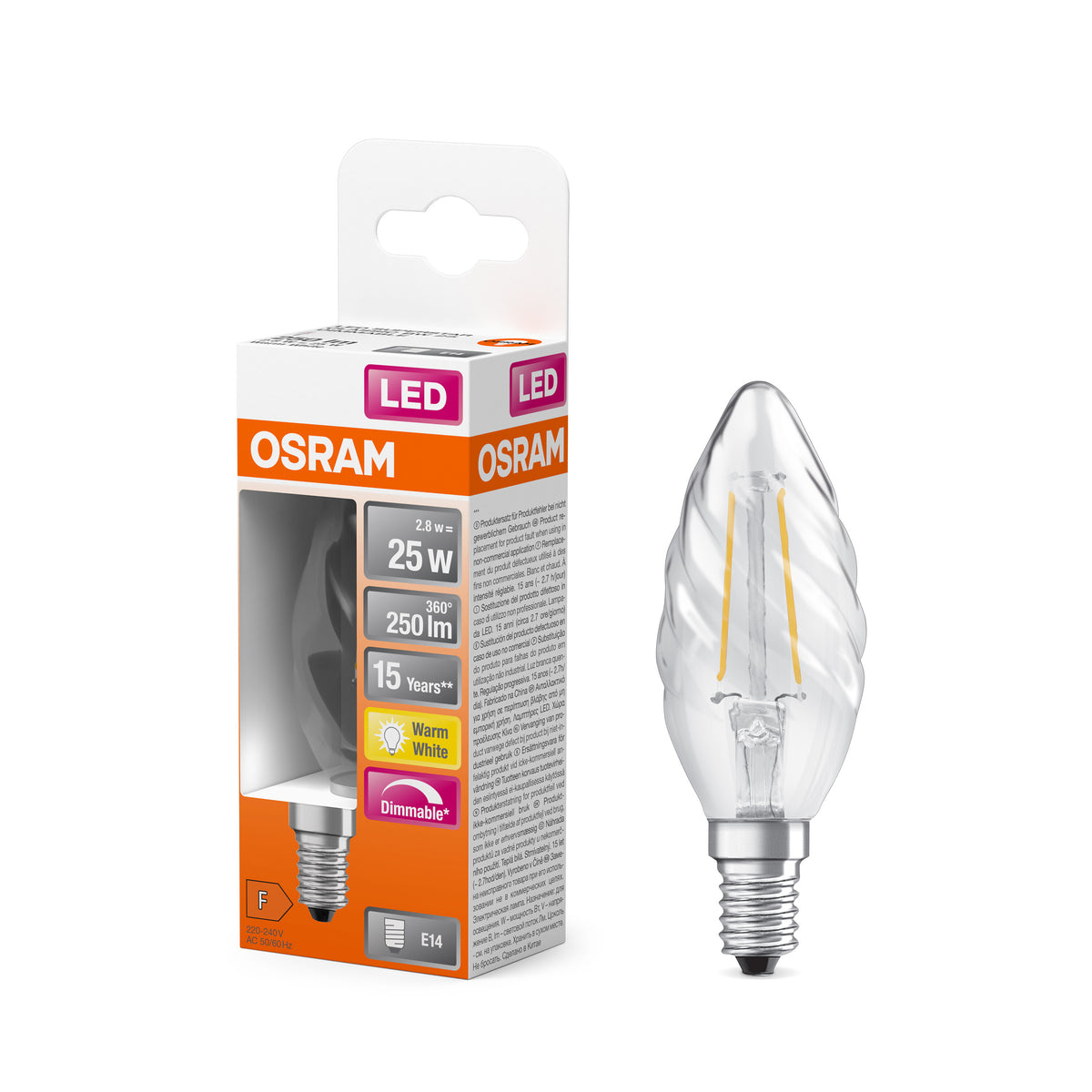 OSRAM LED Superstar Classic Lampe, Minikerze, 2.8W, 250lm , Warmweiß , E14-LEDVANCE Shop
